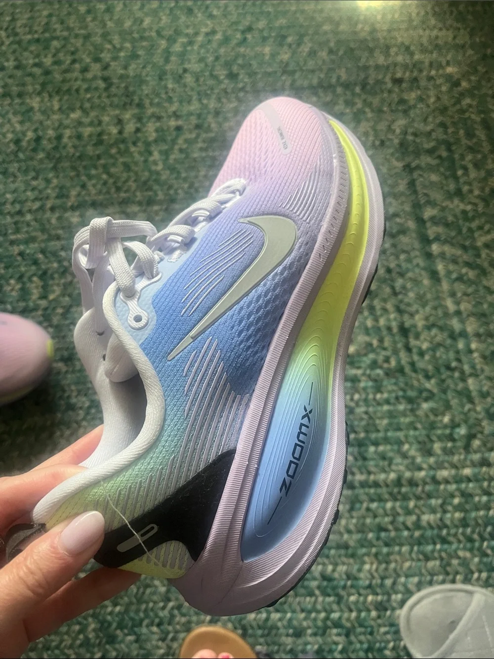 Nike Women's Gradient Pastel Running Shoes - Pink, Blue & Lime Accents